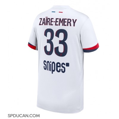 Muški Nogometni Dres Paris Saint-Germain Warren Zaire-Emery #33 Gostujuci 2025-26 Kratak Rukav Muški Nogometni Dres Paris Saint-Germain Warren Zaire-Emery #33 Gostujuci 2025-26 Kratak Rukav